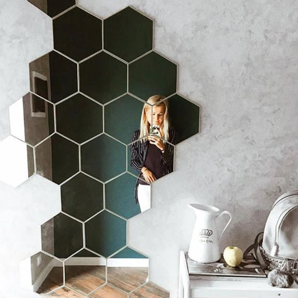 miroir mural en hexagone House confort