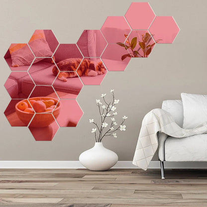 miroir mural en hexagone House confort