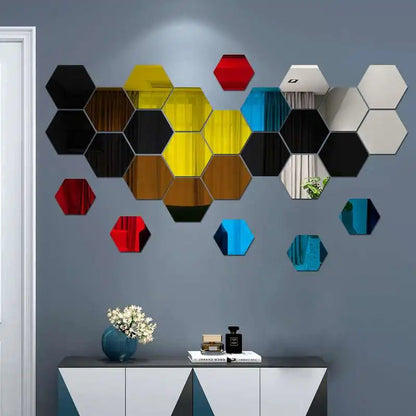 miroir mural en hexagone House confort