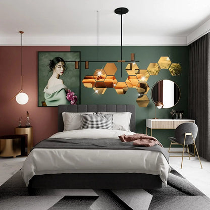 miroir mural en hexagone House confort